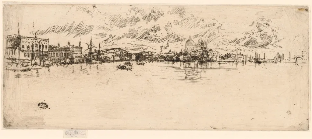 Long Venice, by James McNeill Whistler, ink, 1880