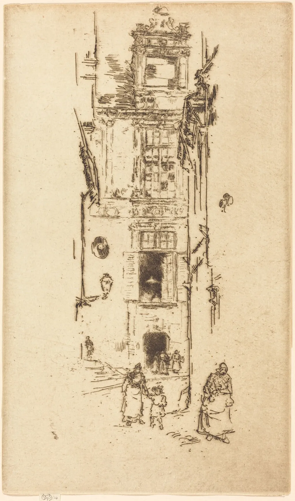 Mairie, Loches, by James McNeill Whistler, ink, 1888