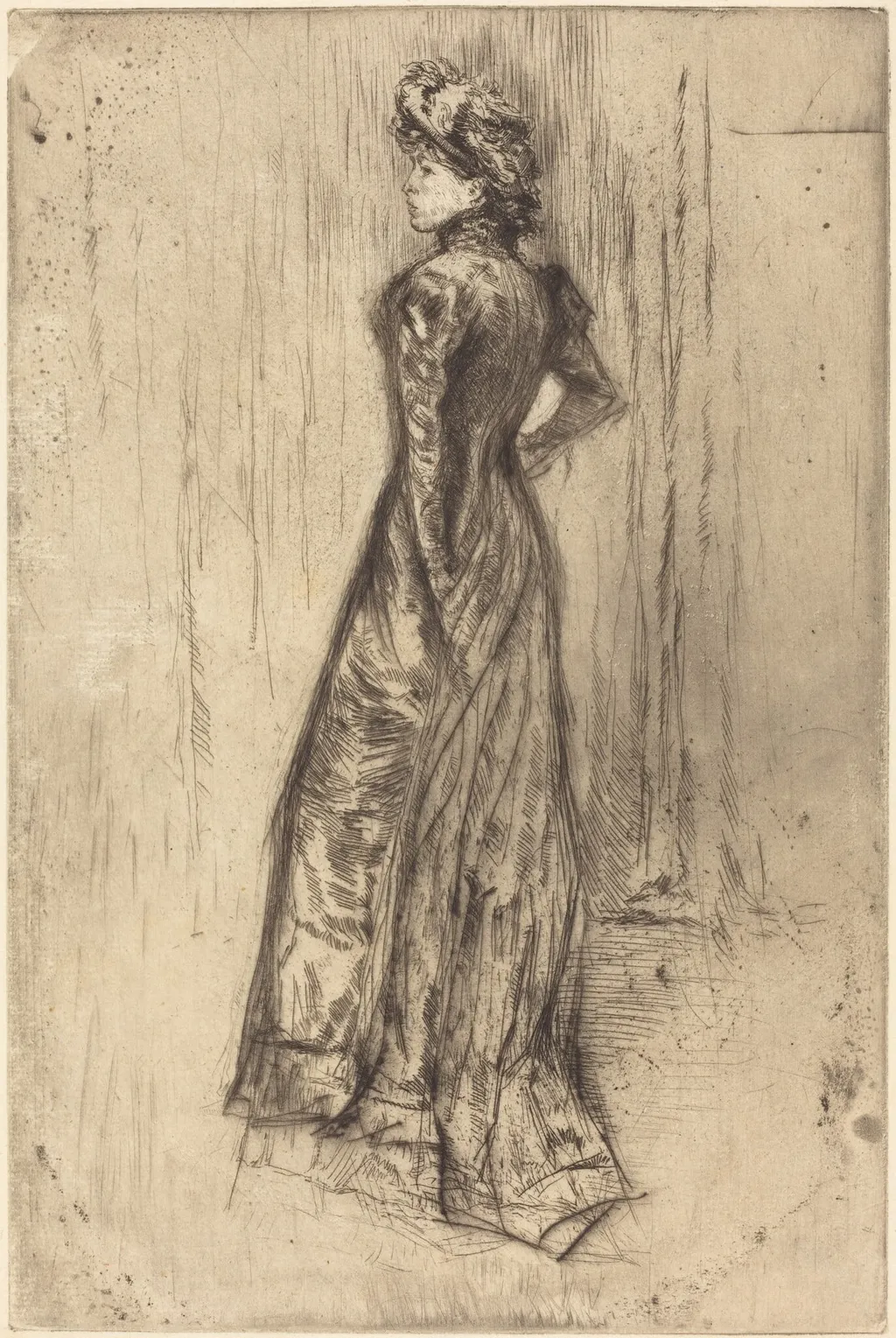 Maud, Standing, by James McNeill Whistler, ink, 1873