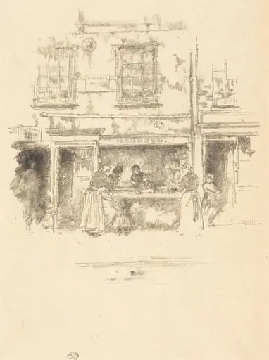 Maunder's Fish Shop, Chelsea, by James McNeill Whistler