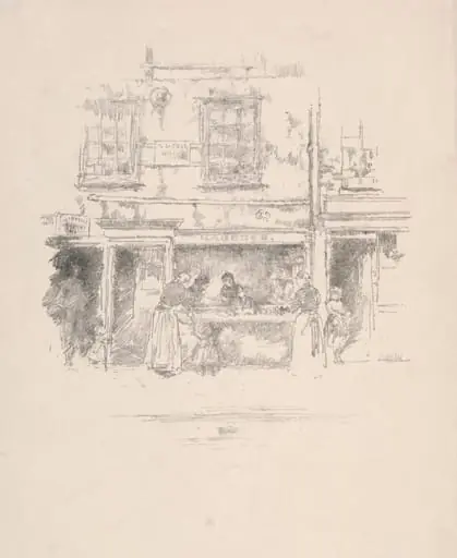 Maunder's Fish Shop, Chelsea, by James McNeill Whistler