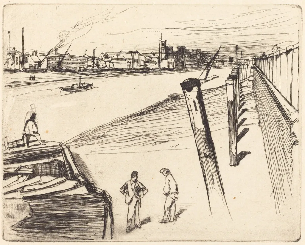 Millbank, by James McNeill Whistler, ink, 1861
