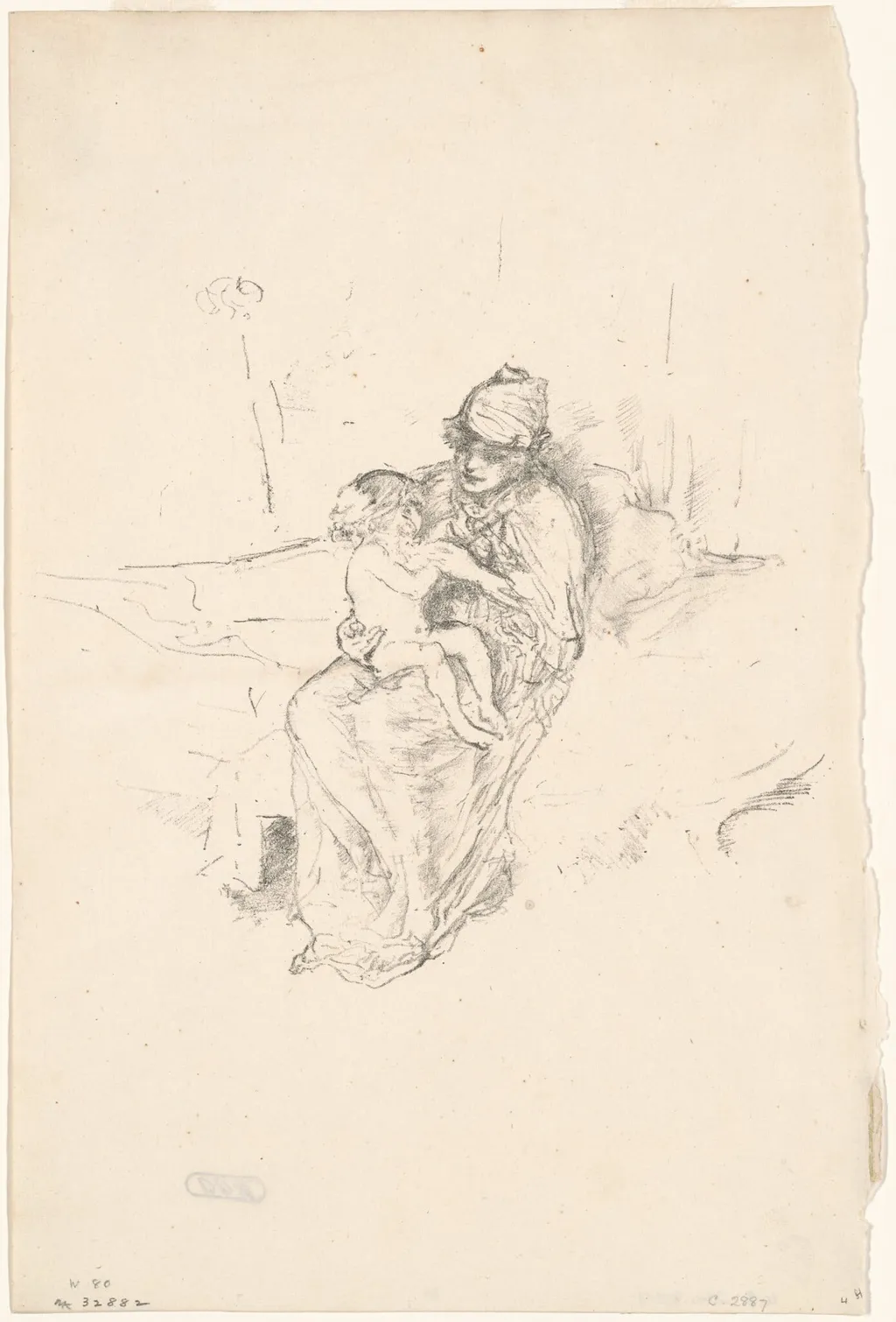 Mother and Child, No. 1, by James McNeill Whistler, ink, 1893