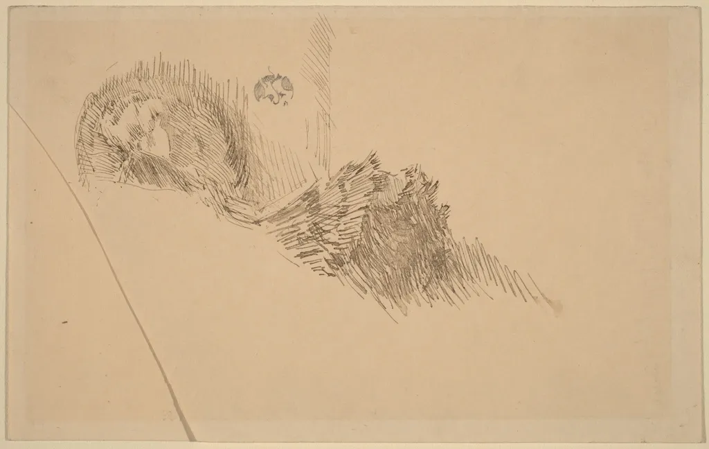 Mrs or Miss McNay, by James McNeill Whistler, ink, 1882