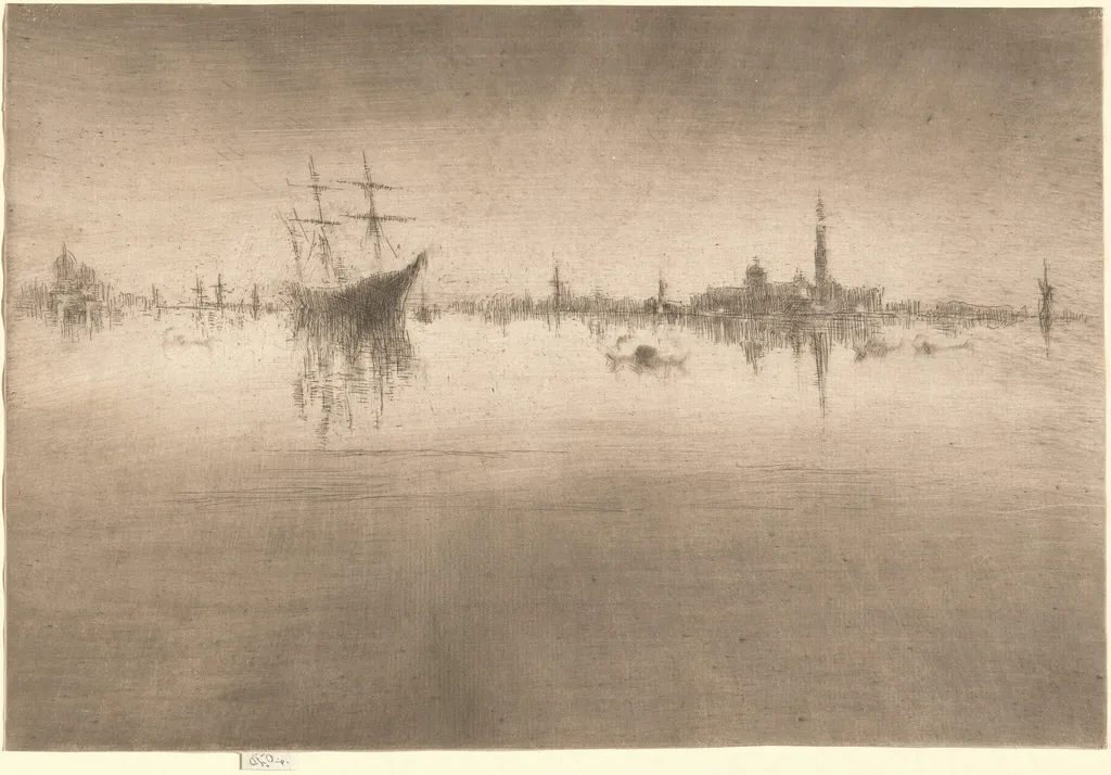 Nocturne, by James McNeill Whistler, ink, 1880