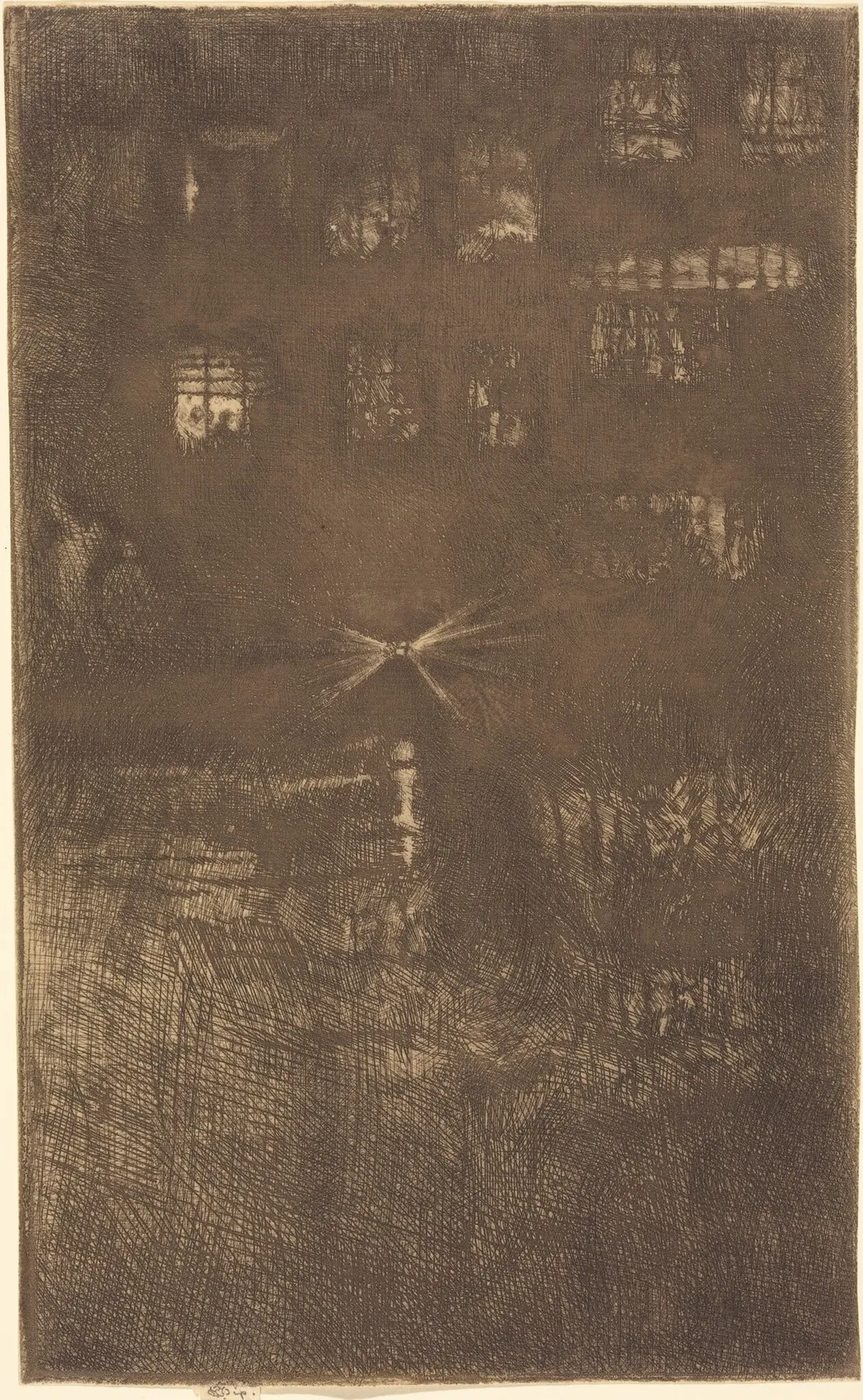 Nocturne: Dance House, by James McNeill Whistler, ink, 1889