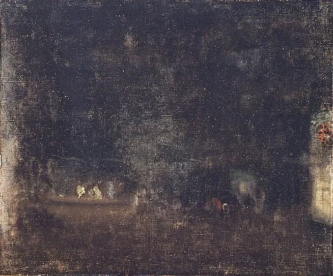 Nocturne in Green and Gold, by James McNeill Whistler, oil, 1877