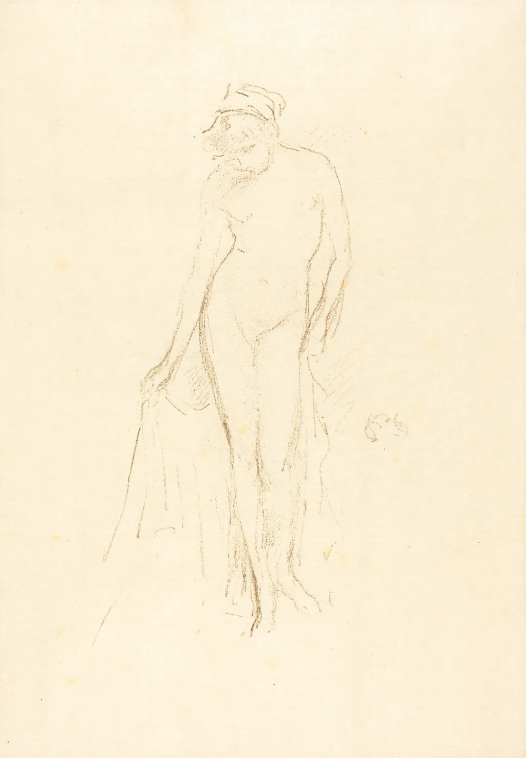 Nude Model, Standing, by James McNeill Whistler, ink, 1891