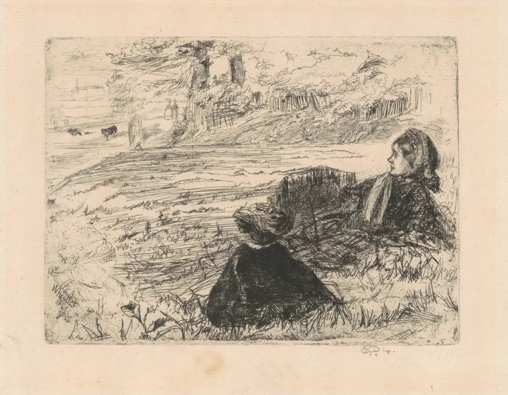 Nursemaid and Child, by James McNeill Whistler, ink, 1859