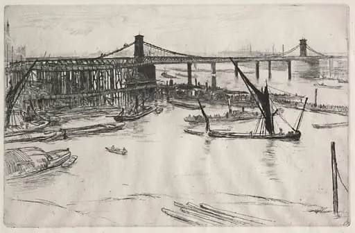 Old Hungerford Bridge, by James McNeill Whistler