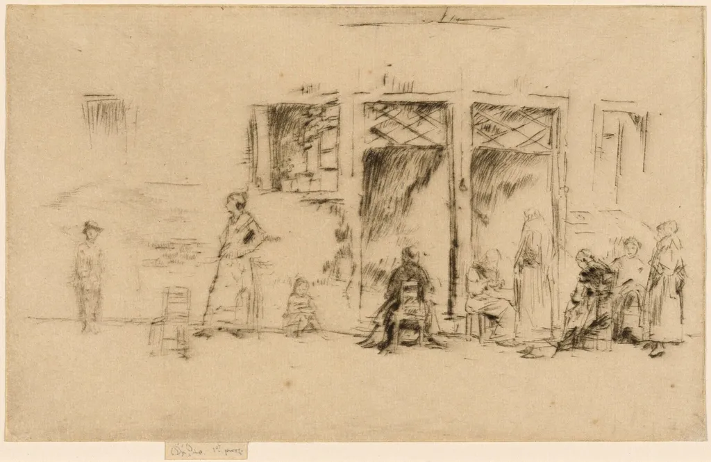 Old Women, by James McNeill Whistler, ink, 1880