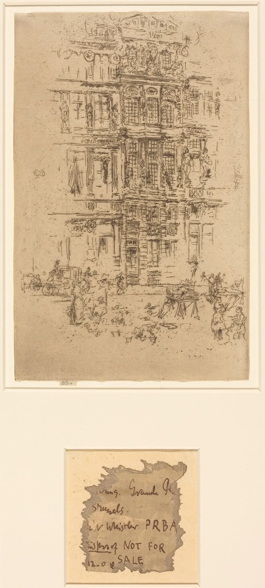 Palaces, Brussels, by James McNeill Whistler, ink, 1887