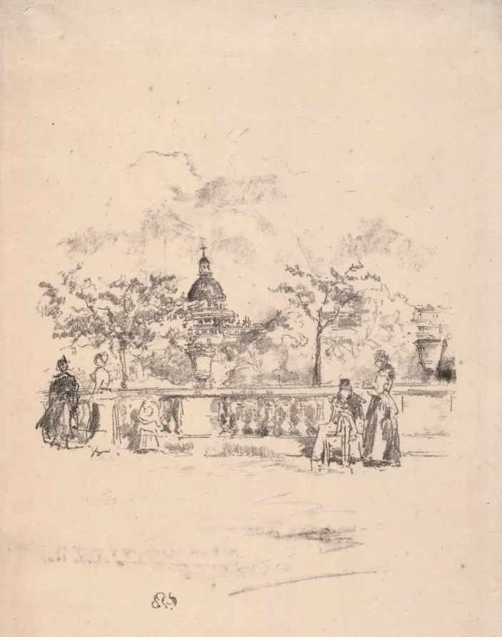 Pantheon from the Terrace of the Luxembourg Gardens, by James McNeill Whistler, 1893