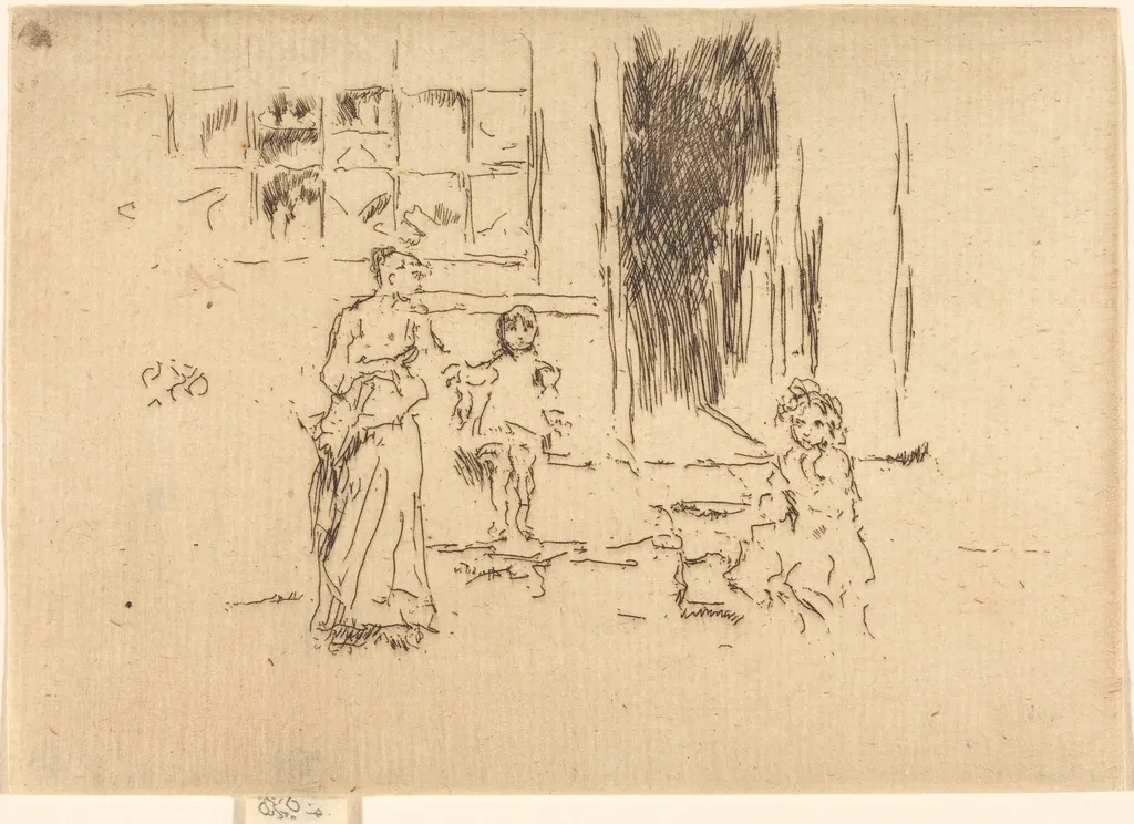 Petticoat Lane, by James McNeill Whistler, ink, 1887