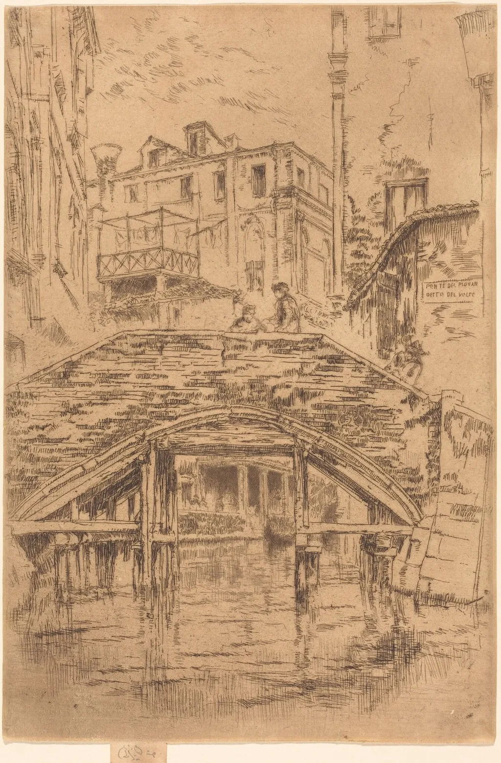 Ponte del Piovan, by James McNeill Whistler, ink, 1880