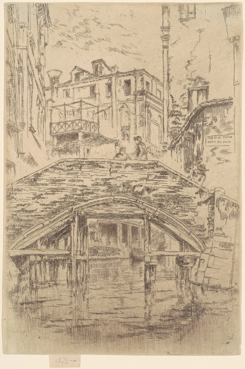 Ponte del Piovan, by James McNeill Whistler, ink, 1880