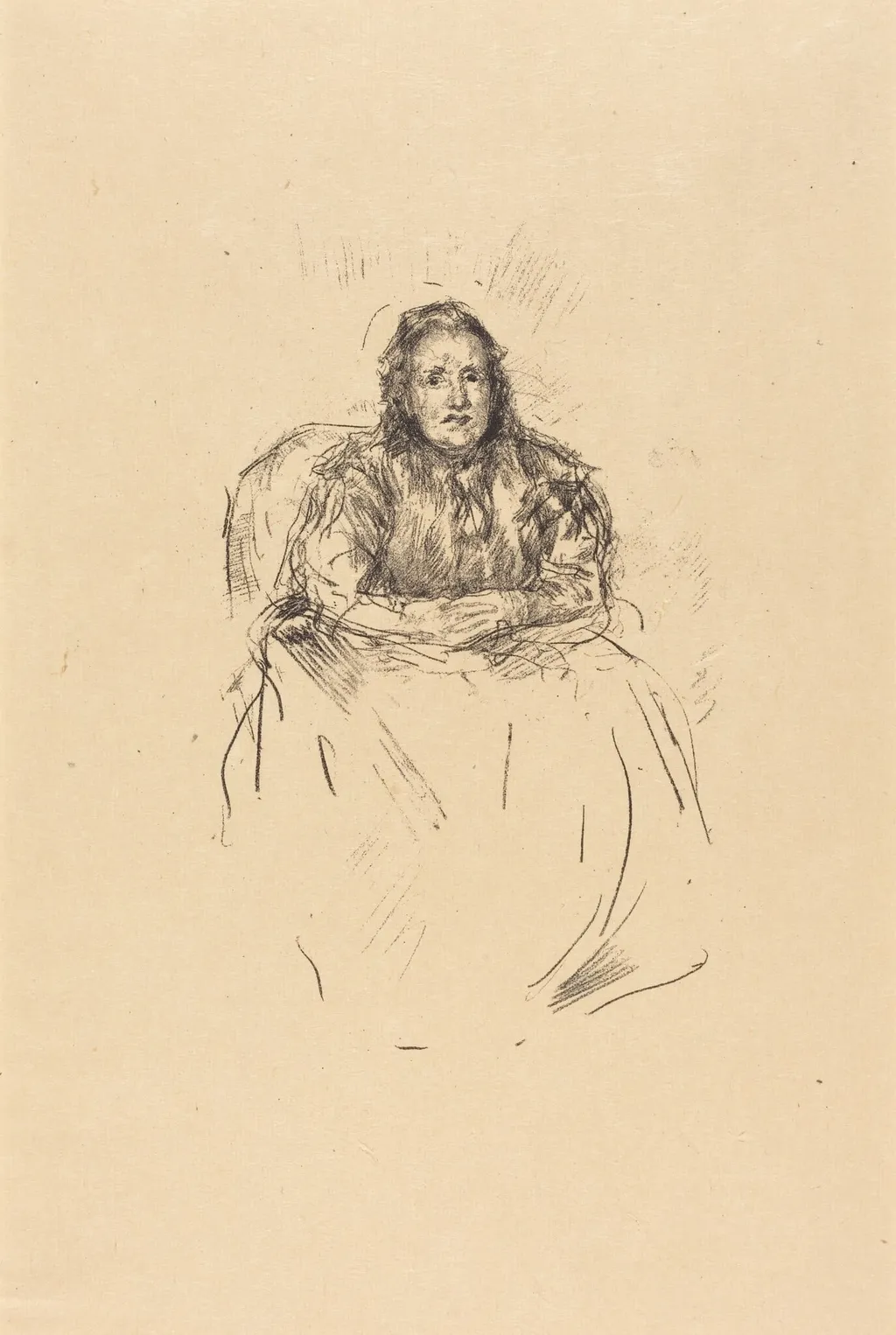 Portrait Study: Mrs. Philip, by James McNeill Whistler, ink, 1896