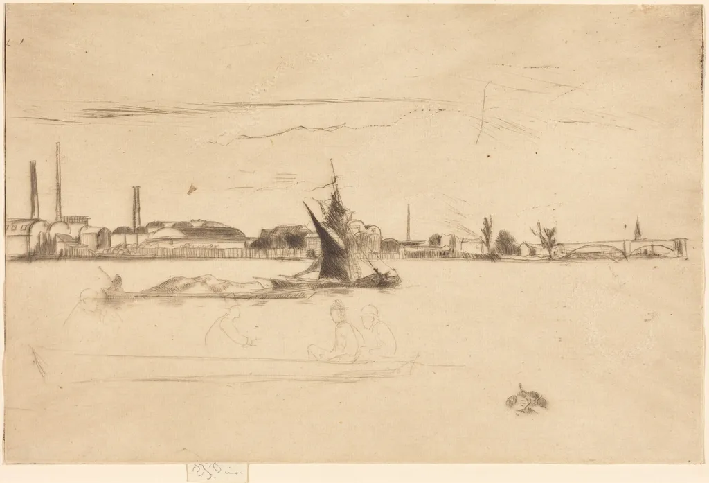 Price's Candle-Works, by James McNeill Whistler, ink, 1875