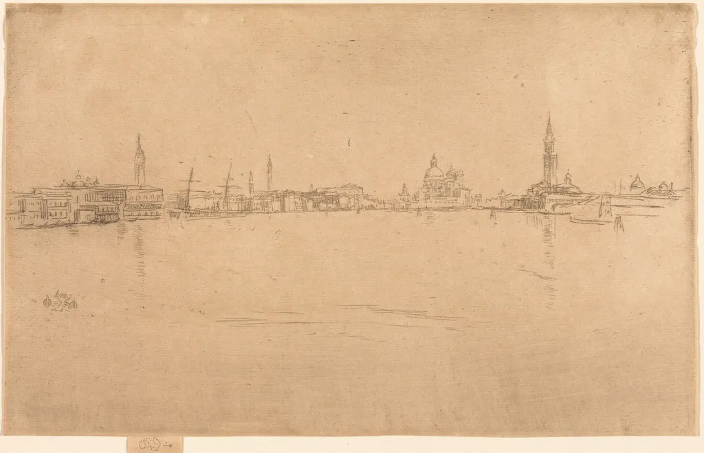 Salute Dawn, by James McNeill Whistler, ink, 1880