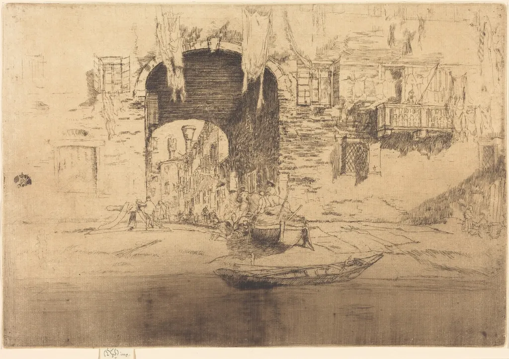 San Biagio, by James McNeill Whistler, ink, 1880