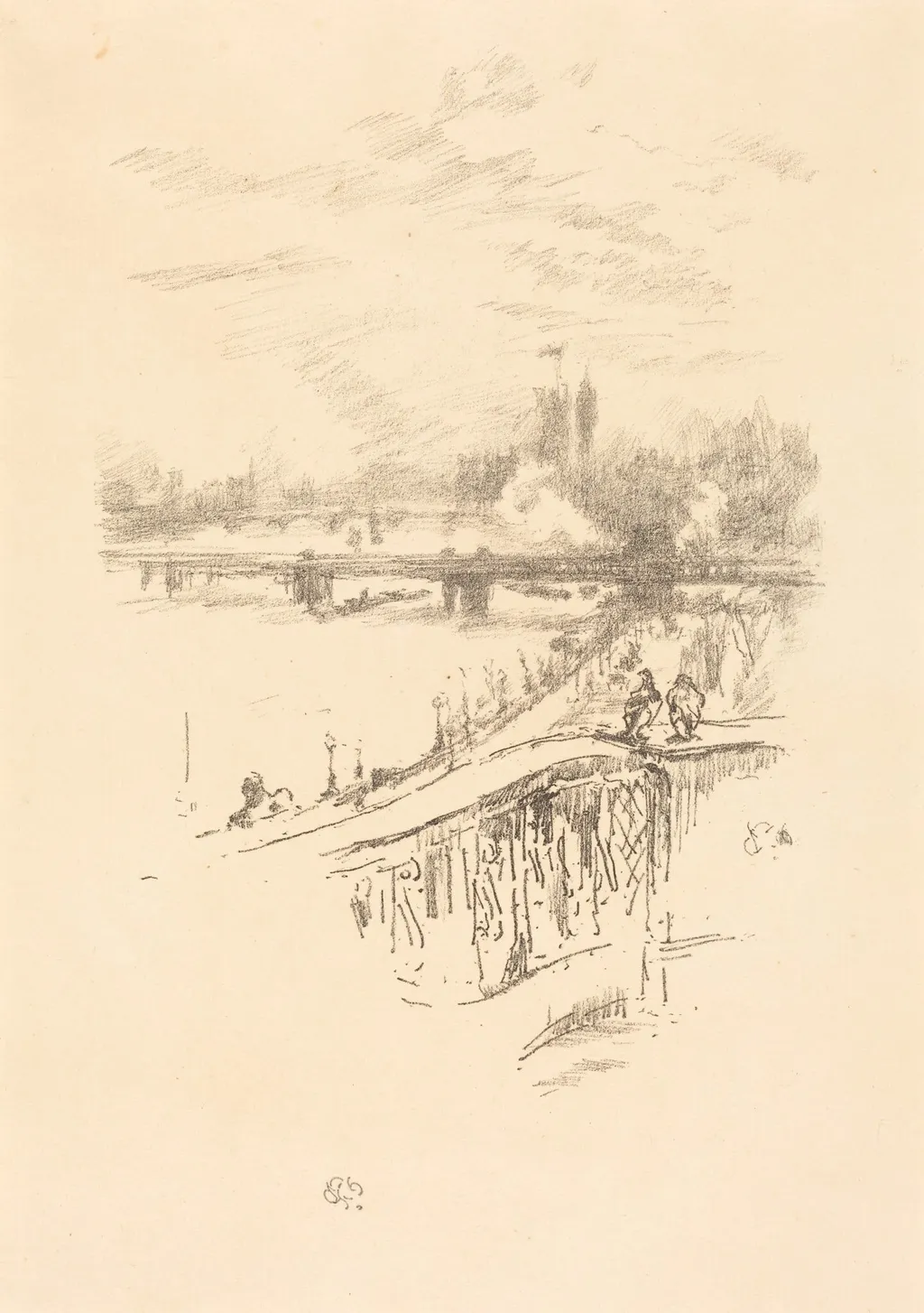 Savoy Pigeons, by James McNeill Whistler, ink, 1896