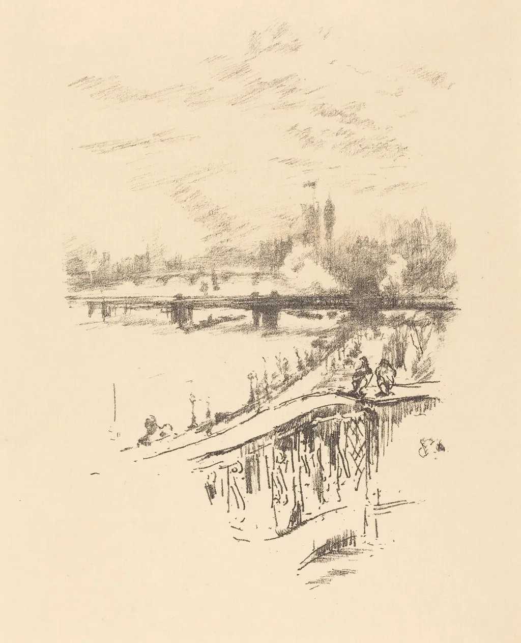 Savoy Pigeons, by James McNeill Whistler, ink, 1896