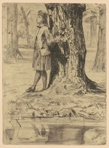 Seymour Standing Under a Tree, by James McNeill Whistler