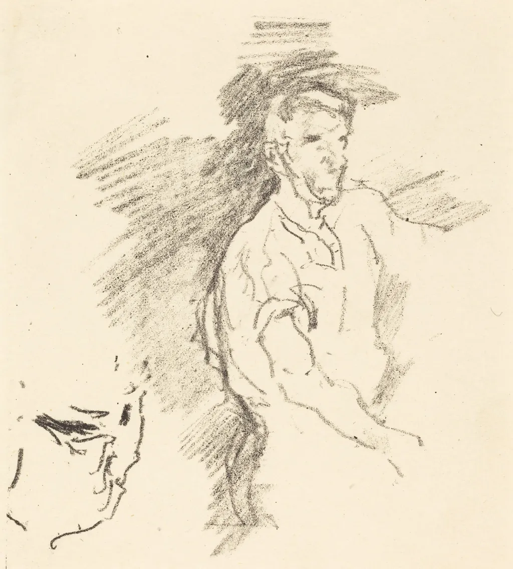 Sketch of a Blacksmith, by James McNeill Whistler, ink, 1895