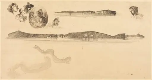 Sketches on the Coast Survey Plate, by James McNeill Whistler