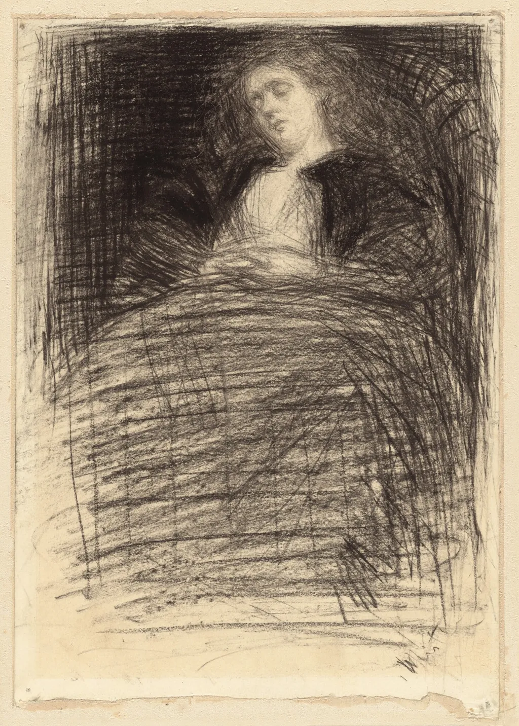 Sleeping Woman, by James McNeill Whistler, charcoal, 1863