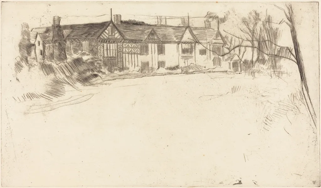 Speke Hall, No.2, by James McNeill Whistler, ink, 1875