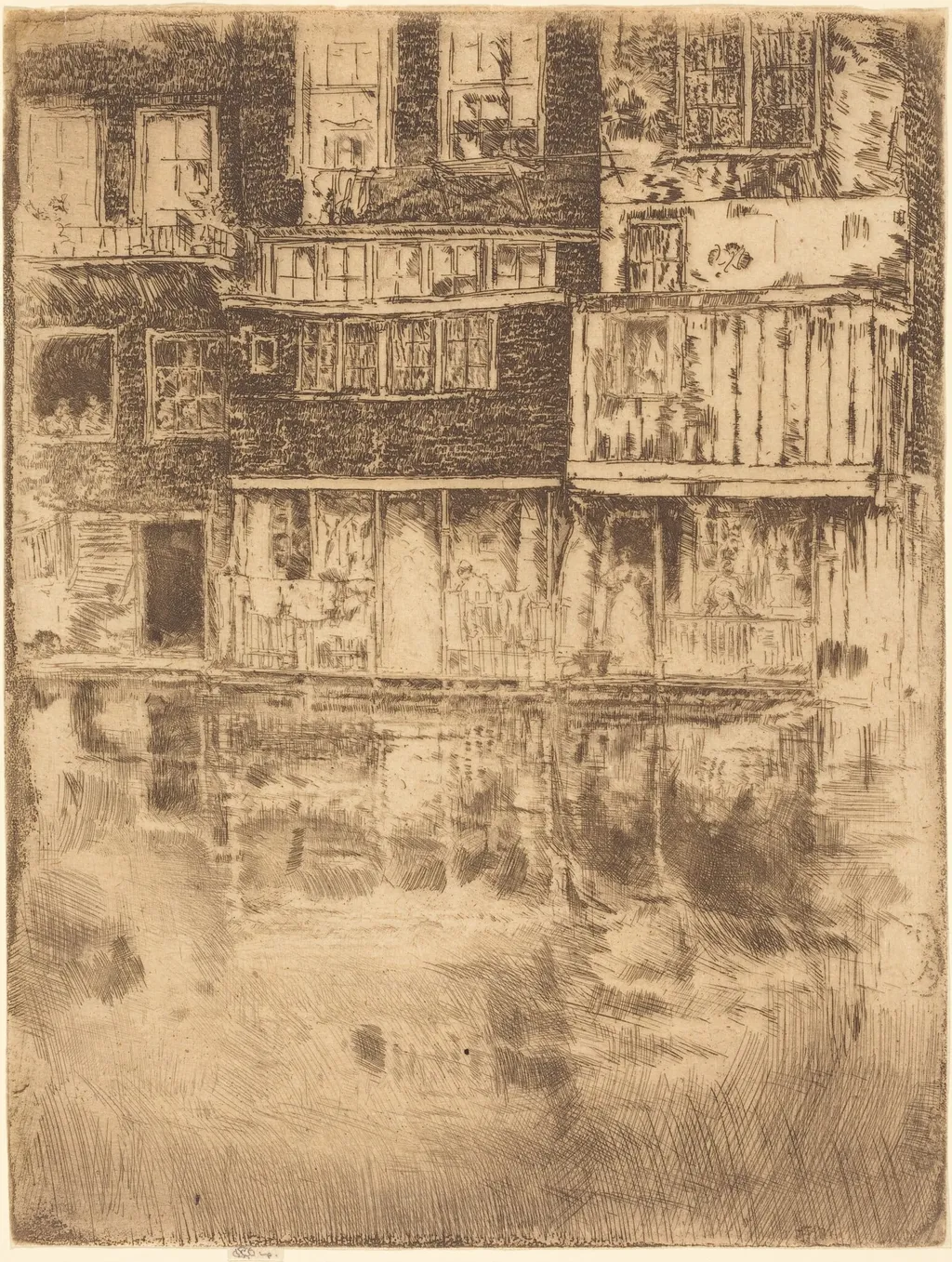 Square House, Amsterdam, by James McNeill Whistler, ink, 1889
