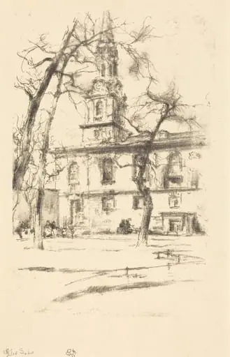 St. Giles-in-the-Fields, by James McNeill Whistler