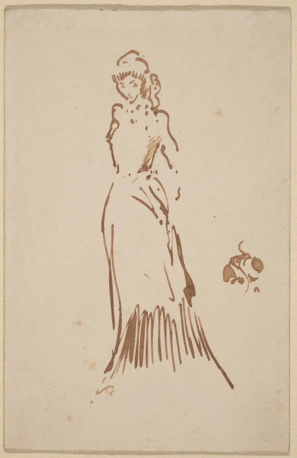 Standing Female Figure, by James McNeill Whistler, ink, 1883