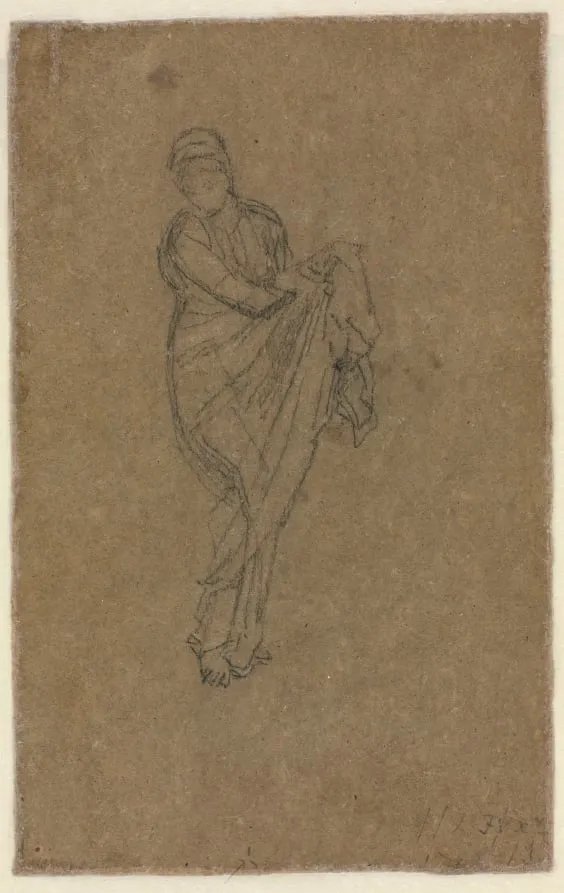 Standing Woman Holding Up Her Dress (verso), by James McNeill Whistler, 1872