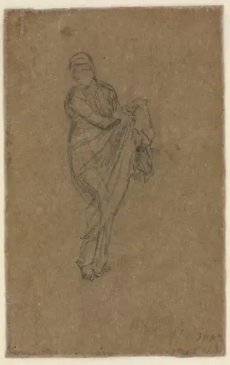 Standing Woman Holding Up Her Dress (verso), by James McNeill Whistler