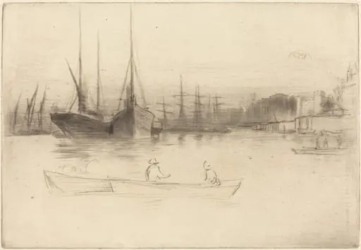 Steamboats off the Tower, by James McNeill Whistler