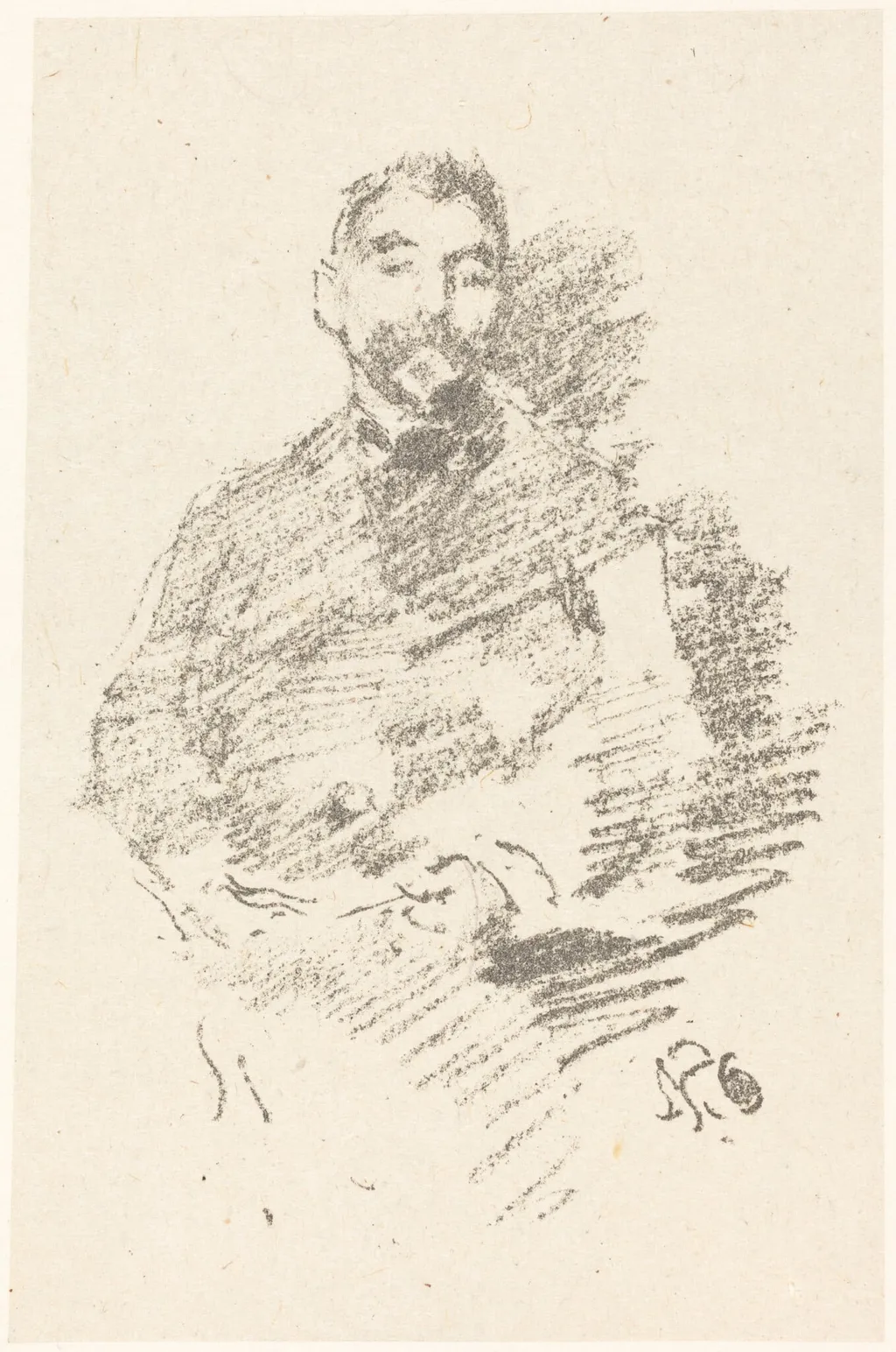 Stéphane Mallarmé, by James McNeill Whistler, ink, 1892