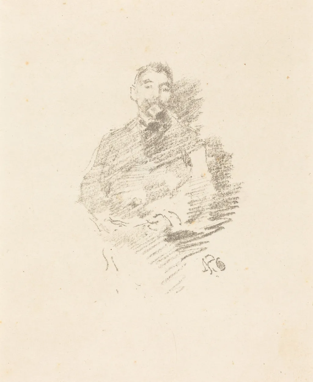 Stéphane Mallarmé, by James McNeill Whistler, ink, 1892