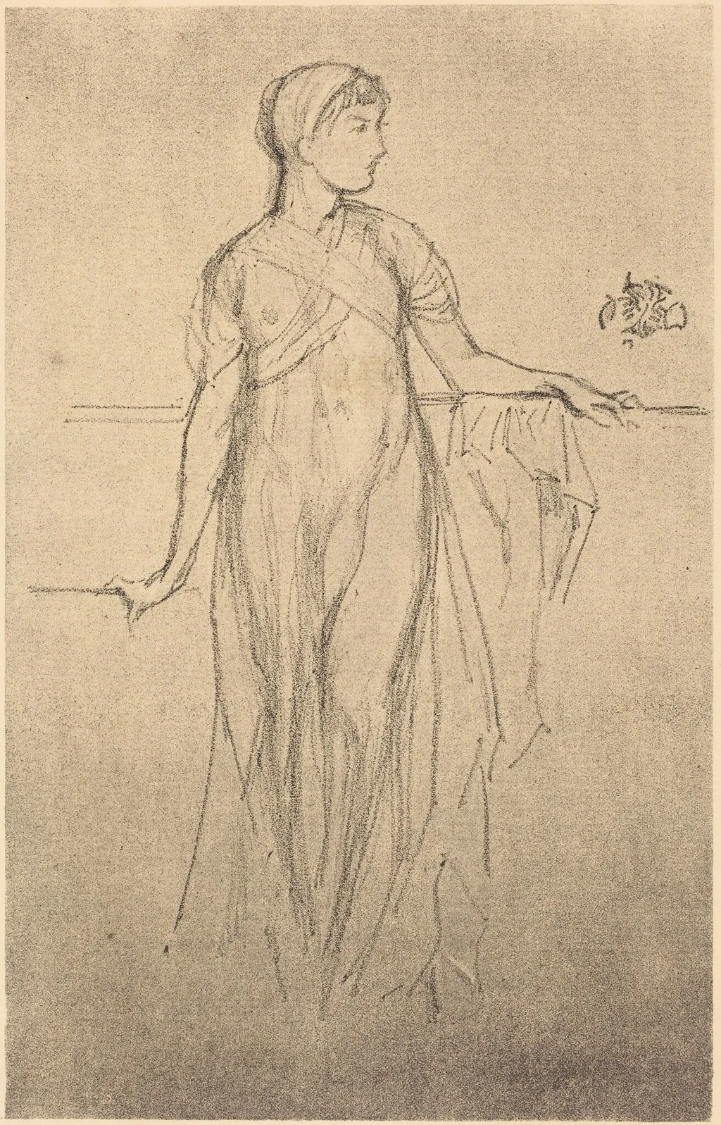 Study, by James McNeill Whistler, ink, 1879