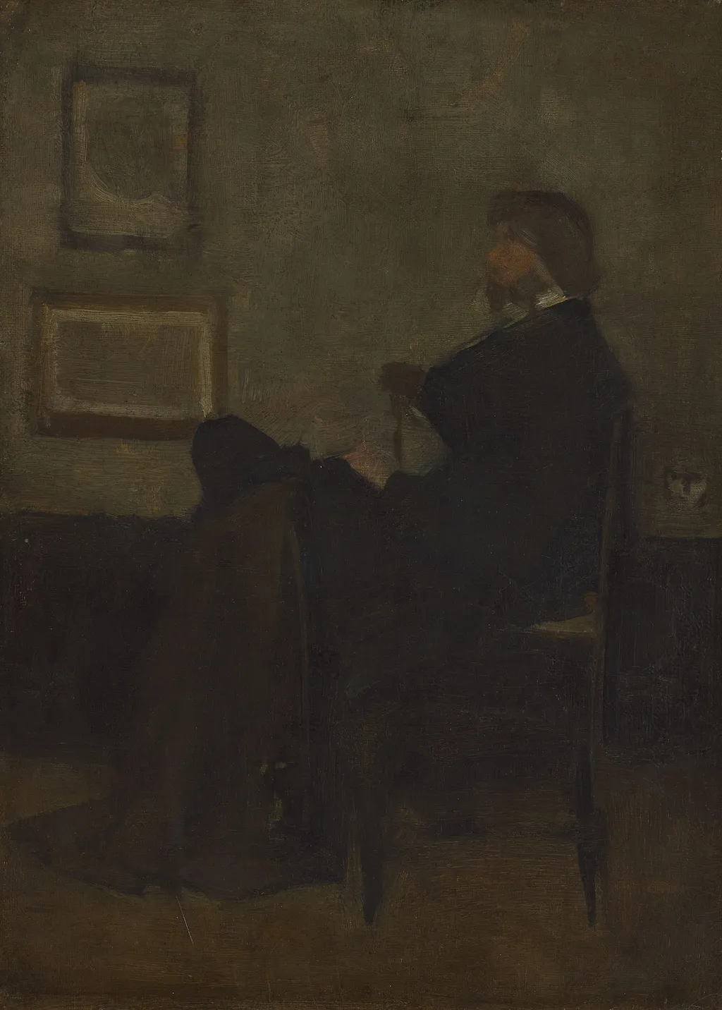 Study for "Arrangement in Grey and Black, No. 2: Thomas Carlyle", by James McNeill Whistler, oil, 1872