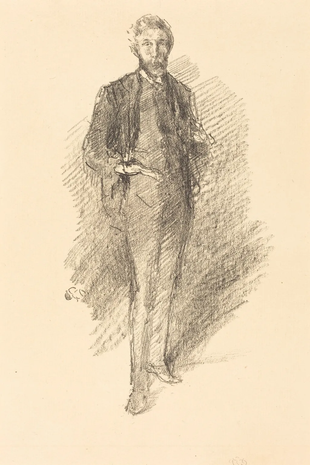 Study: Joseph Pennell, by James McNeill Whistler, ink, 1896