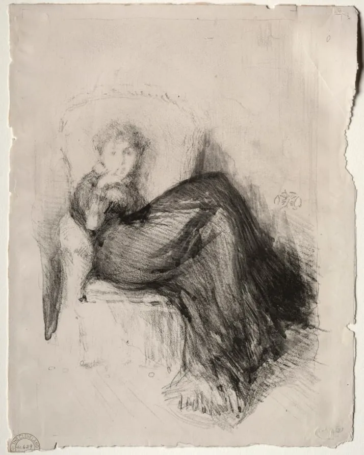 Study - Maude Seated, by James McNeill Whistler, 1878