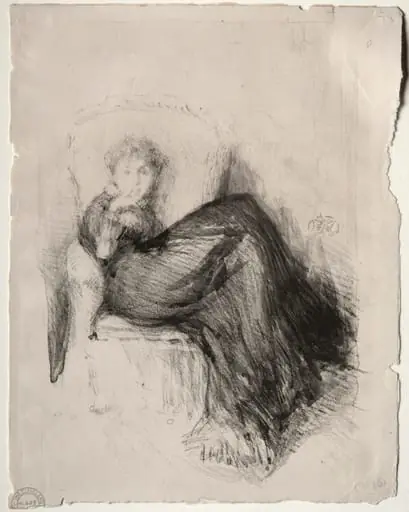 Study - Maude Seated, by James McNeill Whistler