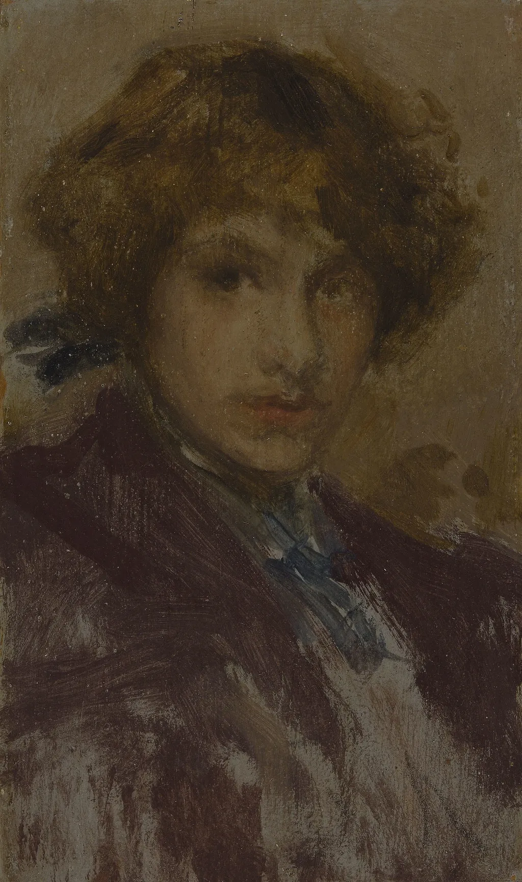 Study of a Young Girl's Head and Shoulders (Baroness de Meyer), by James McNeill Whistler, oil, 1898
