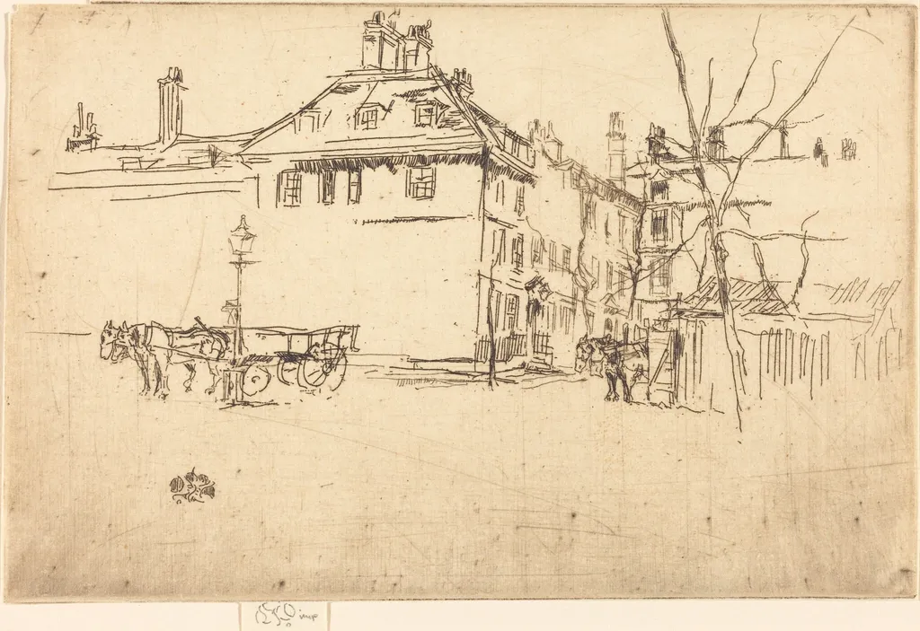 Temple, by James McNeill Whistler, ink, 1880
