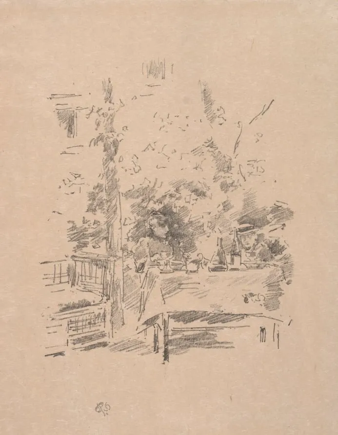 Tête-à-tête in the Garden, by James McNeill Whistler, 1894