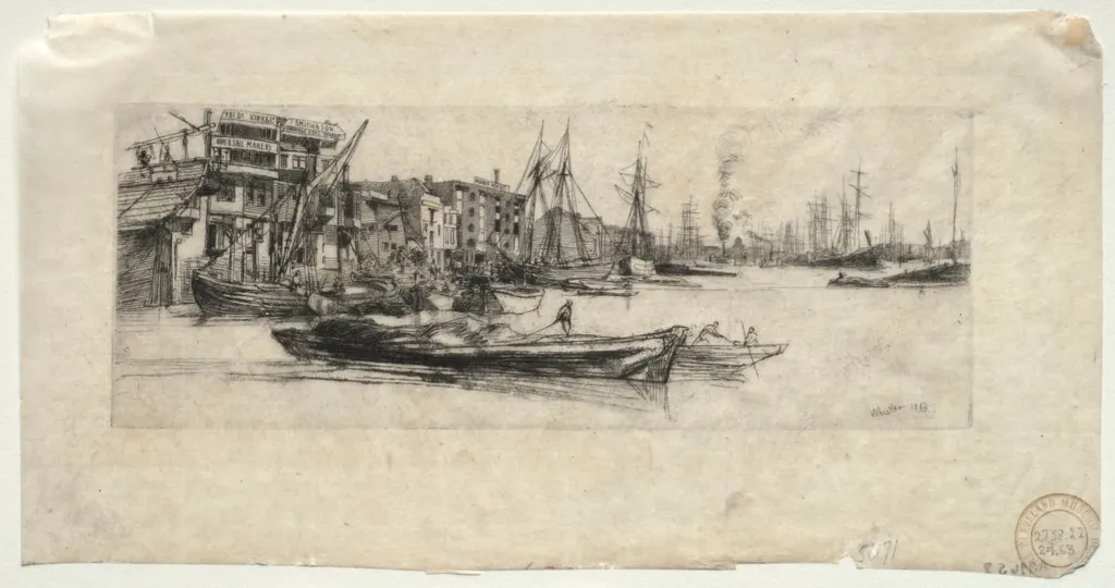 Thames Warehouse, by James McNeill Whistler, 1859