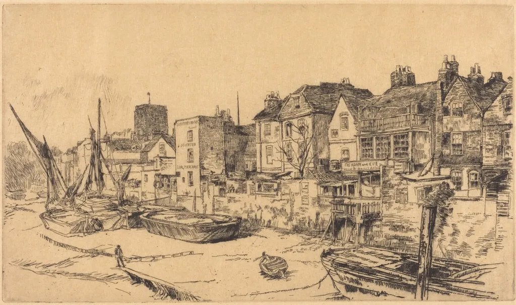 The 'Adam and Eve', Old Chelsea, by James McNeill Whistler, ink, 1878