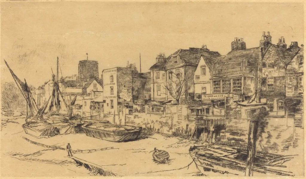 The 'Adam and Eve', Old Chelsea, by James McNeill Whistler, ink, 1878